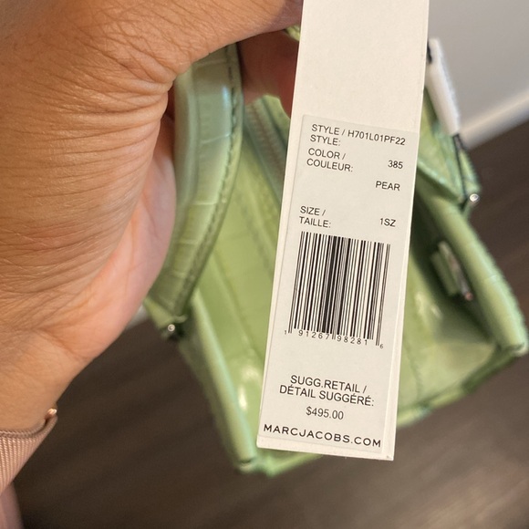 NEW: Marc Jacobs Pear-colored Croc Design Bag in Boxy Silhouette - Picture 7 of 7